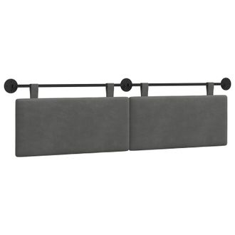 vidaXL Cabecero Colgante Gris Oscuro Tela De Pana Vidaxl