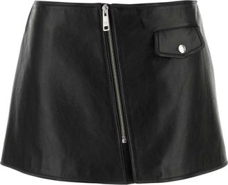 Prada Womens Black Leather Mini Skirt - Size EU 38 (Womens)