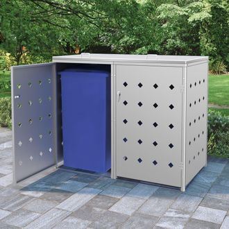 vidaXL Vidaxl - Cobertizo Contenedor De Basura Doble Acero Inoxidable 240l