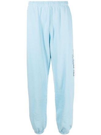 Sporty & Rich logo-print cotton track pants - Blue