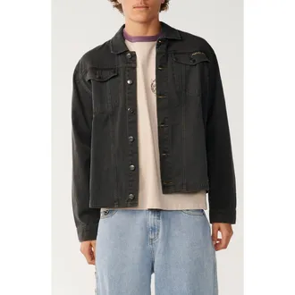 Rip Curl S-Series Cotton Twill Button-Up Jacket in Washed Black at Nordstrom, Size Xx-Large