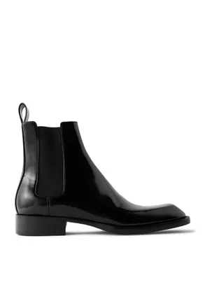 Saint Laurent Vadim Polished-Leather Chelsea Boots