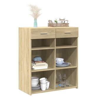 Berkfield Home Sideboard Sonoma Oak 80x42.5x93 cm Engineered Wood in Light Brown