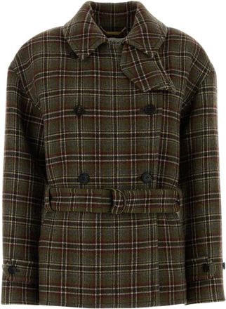Chlo&eacute; Blazer in lana a quadri - - Jackets - Donna - Verde - M