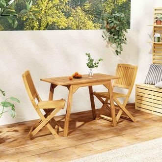 vidaXL Conjunto De Balc&oacute;n 3 Piezas Madera Maciza De Acacia Vidaxl