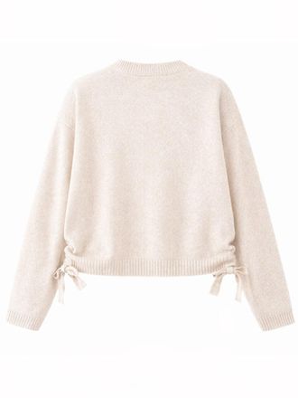 Ganni Logo-Embroidered Wool-Viscose Sweater - Beige