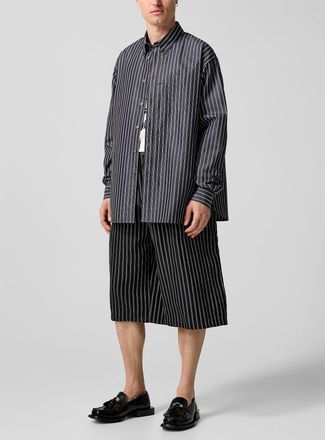 Willy Chavarria Mens Toluca oversized striped Bermuda short