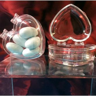 Trade Shop Trade Shop - Portaconfetti Bomboniere Scatola Cuore 6x6.5cm In Plexiglass Matrimoni Battesimo