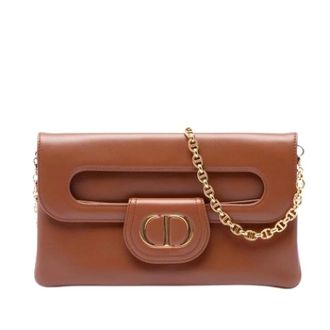 Dior Pre-owned Double Clutch - Dames - Pre-owned - Bruin - Maat: ONE Size Leer