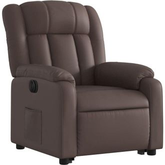 vidaXL Vidaxl - Sill&oacute;n Reclinable Elevable El&eacute;ctrico De Cuero Sint&eacute;tico Marr&oacute;n