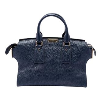 Burberry Pre-owned Satchel - Dames - Vintage Handtas - Blauw - ONE Size - Leer - Vintage