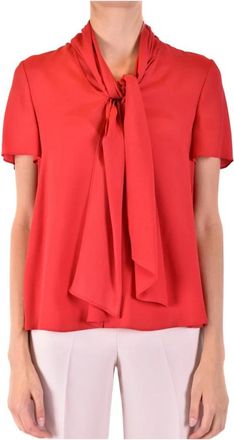 Emporio Armani Blouse met Korte Mouwen en Ronde Hals - Dames - Blouses - Rood - XS - Overhemden