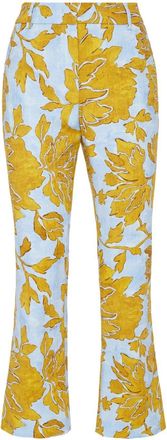 La DoubleJ 24/7 floral-print cropped trousers - women - Cotton/Elastane - M - Yellow
