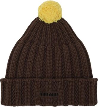 Miu Miu Cashmere Beanie - Dames - Accessoires - Veelkleurig - Maat: S Kasjmier