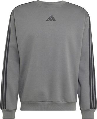 adidas Essentials 3-Stripes Fleece Sweatshirt Pullover f&uuml;r Herren | grau