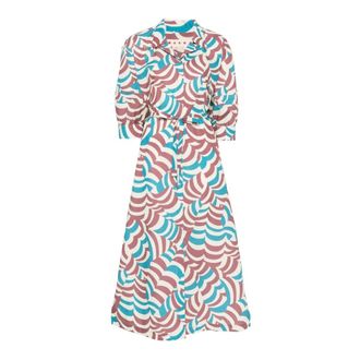 Marni Shirt Dresses, female, Multicolor, Size: S Cotton Wove Dress