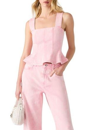 Steve Madden Peplum Denim Tank in Prism Pink at Nordstrom Rack, Size 14