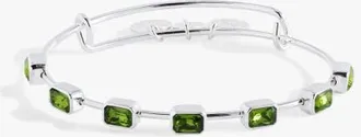 Alex and Ani August Birthstone Emerald Cut Bangle in Silver at Nordstrom