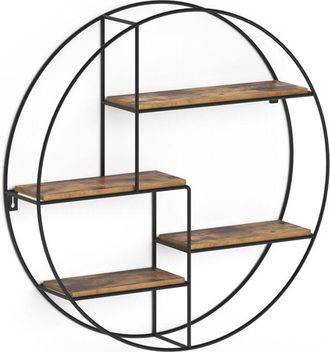 Vicco Estante De Pared Fyrk, Madera Antigua, 55 X 55 Cm Redondo