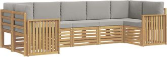 vidaXL Conjunto De Sof&aacute;s De Exterior 7 Uds. Blanco Y Gris Claro Vidaxl