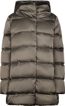 Herno Quilted Puffer Coat with Plush Fur-Lined High Collar