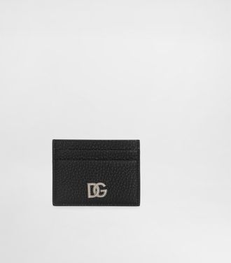 Dolce & Gabbana Calfskin Card Holder With Logo - Man Wallets And Small Leather Goods Black Onesize