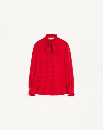 Valentino Camicia In Crepe De Chine Stampa La Cour De Coeur Donna PARIS 36