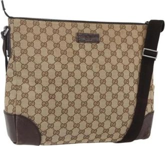 Gucci Pre-owned Cross Body Bags, female, Beige, Size: ONE SIZE Pre-owned Vintage Canvas Cross Body Bag