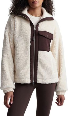 Varley Lowell Faux Shearling Jacket in Sandshell/coffee Bean at Nordstrom, Size X-Large