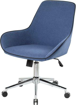 Dmora Silla De Oficina Dcampan, Silla Operativa Con Ruedas, Asiento De Oficina Ergon&oacute;mico, 66x59h98 Cm, Azul - Dmora
