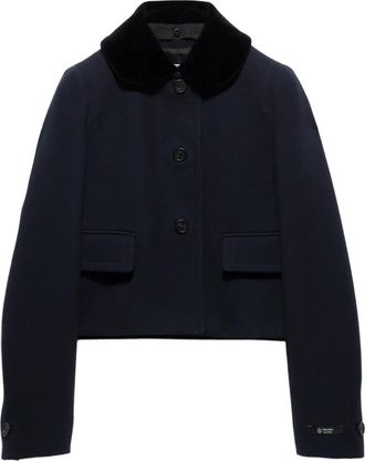 Prada velvet-collar jacket - Blue
