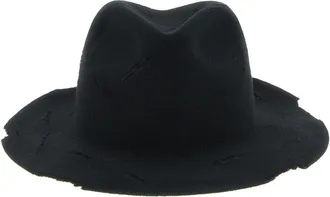 Yohji Yamamoto Black Distressed Fedora Hat