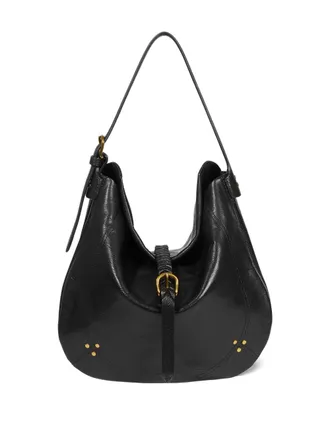 Jerome Dreyfuss Luis buckle studded shoulder bag - women - CALFSKIN/Cotton - One Size - Black