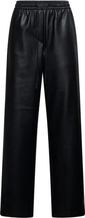 Silvian Heach Rechte leren-look broek - Dames - Straight fit broeken - Zwart - 2XS - Leer - Broeken