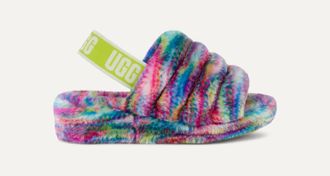 UGG Womens Fluff Yeah Pixelate Slippers In White