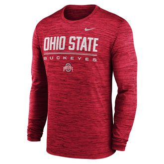 Nike Ohio State Sideline Velocity Nike Mens Dri-FIT College T-Shirt in Red | 02EQ65NOH-FG7
