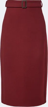 Max Mara Belted virgin wool pencil skirt