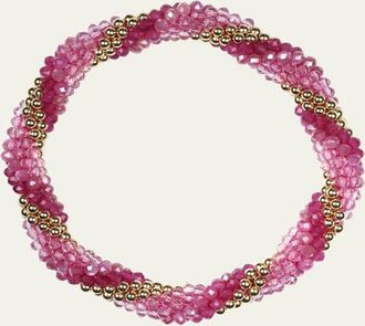 Meredith Frederick Topaz, Zircon, Pink Amazonite, and 14K Yellow Gold Bead Bracelet