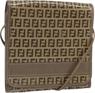 Fendi Pre-owned Cross Body Bags, female, Brown, Size: ONE SIZE Pre-owned Canvas Cross Body Bag