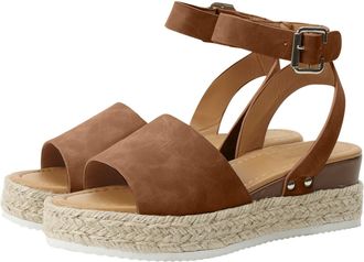 Generic Espadrilles Women Ladies Sandals Platform Sandals for Women Dressy Summer Open Toe Buckle Ankle Strap Shoes Mid Heels Fashion Espadrille Ankle Strap S