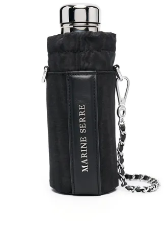 Marine Serre Waterfles met logoprint - Zwart
