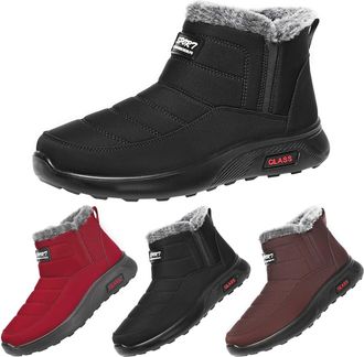 Generic Women Snow Boots Size 5.5 Winter Warm Slip On Ankle Booties Outdoor Anti-Slip Water Resistant Thickened Thermal Faux Fur Lined Boots Comfortable Walki