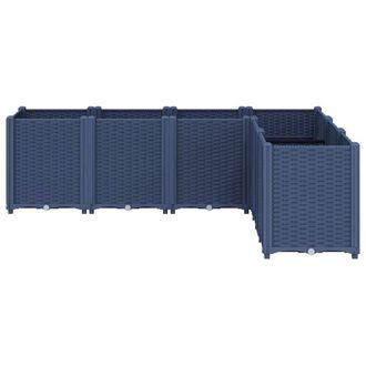 Berkfield Home Beautiful Garden Planter Blue Grey 160x120x53 cm PP in Dark Blue | Size: 160 x 120 x 53 cm
