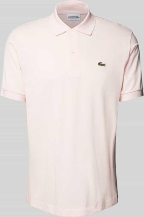 Lacoste Classic Fit Poloshirt mit Label-Badge in Hellrosa, Gr&ouml;&szlig;e L