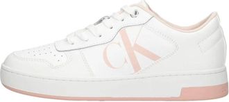 Calvin Klein Schoenen, Dames, Wit, 36 EU, Leer, Cupsole Laceup Basket Low LTH
