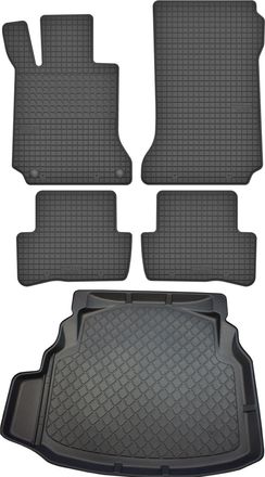 OEM Juego De Alfombrillas De Goma Para Coche Y Maletero Para Mercedes Clase C W204 Sed&aacute;n (04.2007-02.2014)