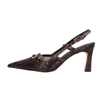 Notre-V Pumps met puntige neus en gespbandje - Dames - Schoenen - Bruin - Maat: 41 EU