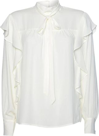 Kocca Ruffle Blouse Cr&egrave;me - Dames - Blouses - Wit - S - Polyester - Overhemden