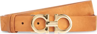Ferragamo Slim Tan Calf Leather Belt