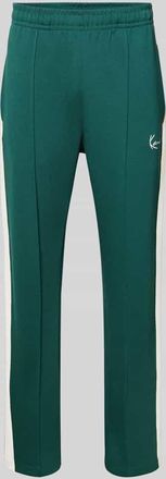Karl Kani Straight Fit Sweatpants mit Logo-Stitching in Dunkelgruen, Gr&ouml;&szlig;e XXL